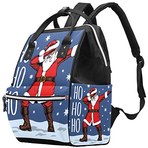 Раница-чанта за Памперси LORVIES Dabbing Santa Claus Хо-Хо-Хо Със Сладка Снимка, Многофункционална Раница За
