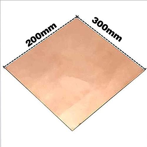 NIANXINN Мед метален лист Фолио табела 200x300x0,8 мм, Нарязани Медни метални пластини (Размер: 200x300x1,2