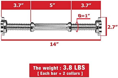 14-инчови Регулируеми дръжки за гири A2ZCare са Подходящи за стандартна тегло на плоча с диаметър 1 инч - продават