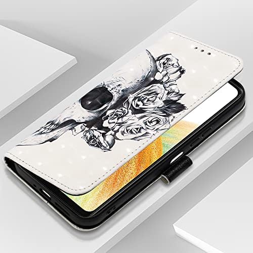 QIVSTARS е Съвместим с Galaxy S23 Чанта-портфейл с държач за карти 3D Рисувани Премиум Клас Изкуствена кожа