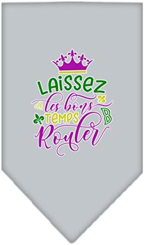 Mirage Стоки за домашни любимци Laissez Les Bons Temps Кърпа с Трафаретным Принтом Mardi Gras Голям Сив