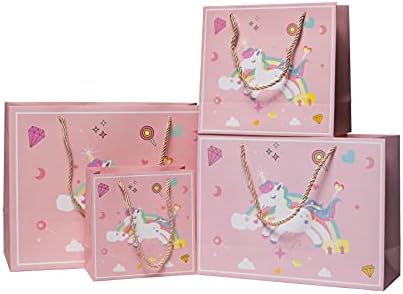 Подаръчен пакет HuskyLove Rainbow Unicorn - Розов Подарък пакет за рожден Ден, Коледа и много Други (S Bag,