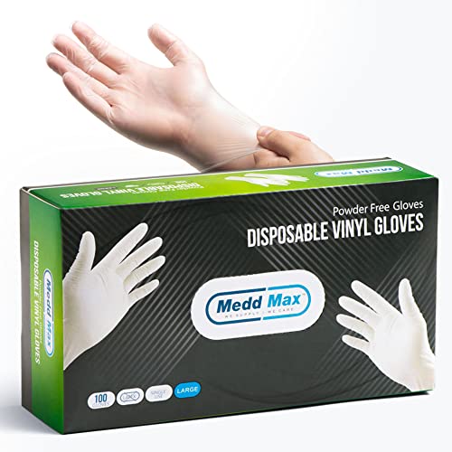 За еднократна употреба от Винил, ръкавици MEDD MAX, Без прах, без латекс, без алергии, Прозрачна Многофункционална