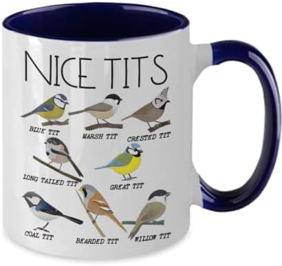 Чаша с красиви цици, Смешно Говорещ Птичка, Керамични чашата за Кафе Само 11 грама (11 грама, тъмно син)