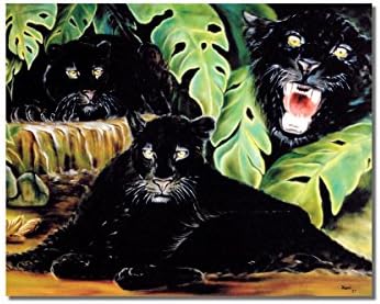 Черната Пантера Котка Тропическо Животно Дивата Природа Стенни Картина 8x10 Арт Принт (Без рамка)