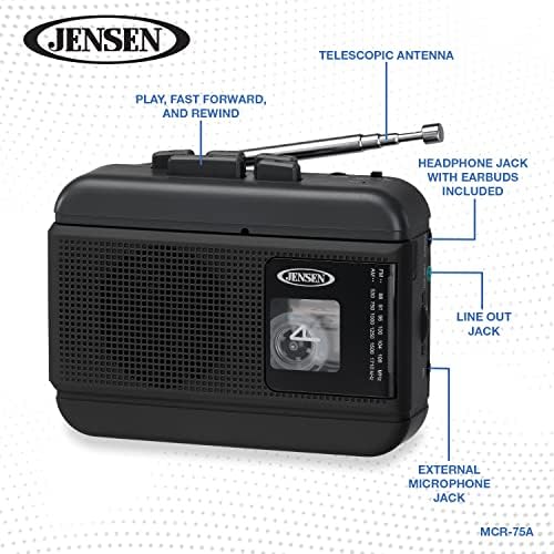 Персонален касетофон / Записващо устройство Jensen® с AM / FM-радио