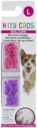 Капачки за нокти Кити Caps за котки | Сигурна, стилна и хуманен алтернатива отстраняване на нокът | Затворени