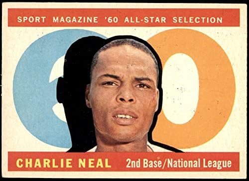 1960 Topps 556 All-Star Чарли Нил Лос Анджелис Доджърс (бейзбол карта) EX/MT Dodgers