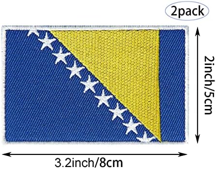 stidsds 2 Опаковки Нашивка с Флага на Босна и Херцеговина Знамената на Босна и Херцеговина Бродирани Ленти Знамената