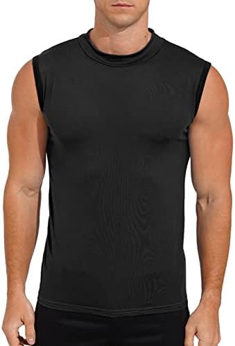 Мъжка тениска с имитация на Turtlenecks Hularka, Пуловер Без Ръкави, Базова Майк, Стрейчевая Лека Майк