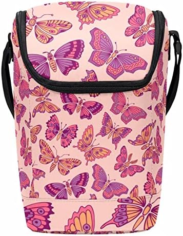 Олекотена Голяма Чанта за Обяд Цветна Пеперуда за многократна употреба Обяд-Бокс за Жени и Мъже