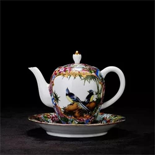 Дебел Керамичен Чайник Кунг-фу, Набор от Манекени, Ръчно рисувани, Пастелно Златен Порцеланов чайник, ръчна
