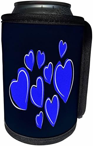 3dRose Сладки Сърца, Нарисувани ръчно, Светло Синьо Романтични Doodle - Опаковки за бутилки-охладител (cc_357356_1)