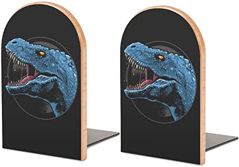 Дървени Книгата Завършва с глава на Динозавър Тираннозавра, 2 бр., Нескользящие Дървени Поставки за Книги за