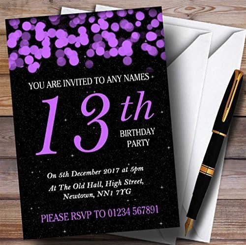 Виолетовият Хълбока и Звезди на 13-о Персонални Покани на парти по случай рождения Ден