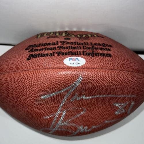 Тим Браун подписа автограф auto Wilson NFL football game PSA Raiders HOF - Футболни топки С Автографи