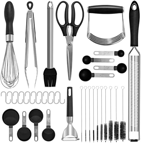 комплект кухненски съдове и прибори от неръждаема стомана 18/8, кухненски принадлежности, инструменти за готвене,