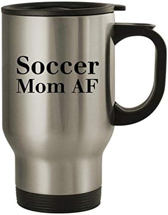 Molandra Products Soccer Mom Af - Пътна Чаша от Неръждаема Стомана за 14 грама, Сребриста