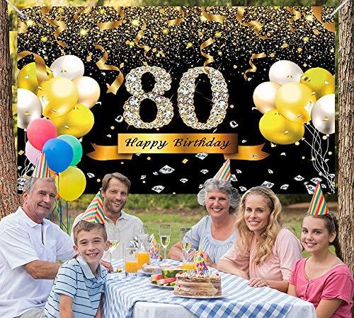 Украса за парти в чест на 80-годишнината Trgowaul, Много Голям Плакат с Надпис от Черното Злато, Аксесоари За