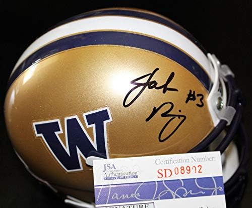 Джейк Браунинг подписа на мини-Футболен каска Washington Huskies w / JSA COA 3 C - Мини-Каски за колеж с автограф