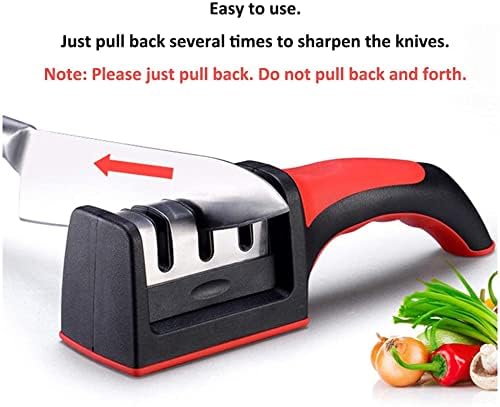 Острилка за ножове NA 3-Стъпка инструмент за заточване на ножове от скучна стомана за Нарязване на зеленчуци,