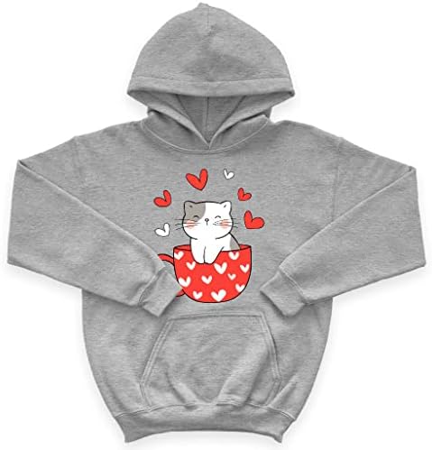 Детска hoody с качулка от руно Сладък котка - Love Kids' Hoodie - Hoody с качулка Сърце за деца (от 1 година,
