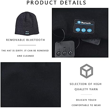 Шапка REDHONG Bluetooth, Музикален Bluetooth Шапка, Изработена от акрилен плат с най-хубавата топлина, Подходящ