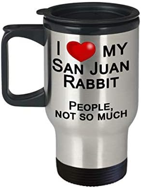 Пътна чаша San Juan Rabbit, Подарък за Фен на Зайци - обичам Зайци, а не на хората