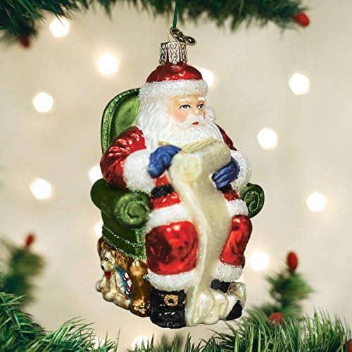 Коледен асортимент от Стария свят Стъклени Формовъчни Украса за Коледната елха списък на Дядо Коледа
