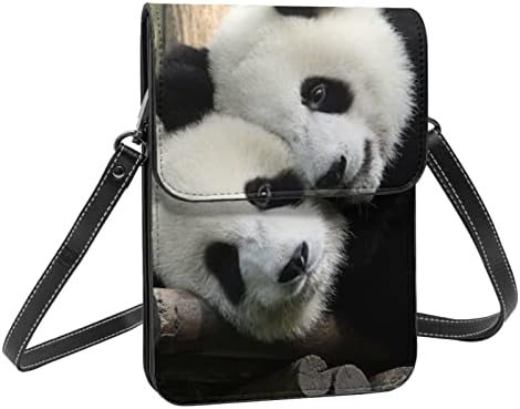 Природа Животни-Мечките Панда Бозайници През Рамо Чантата Си За Мобилен Телефон От Изкуствена Кожа Чанта На