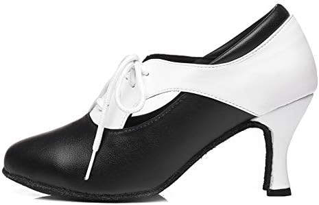 Дамски обувки за латино танци HIPPOSEUS със затворени пръсти дантела, Обувки за практикуване на Бални танци,