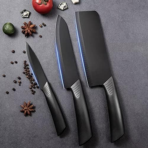 Комплект кухненски ножове Magicorange от 7 теми - 5 черни Ножове от неръждаема стомана с ножнами, дъска за Рязане