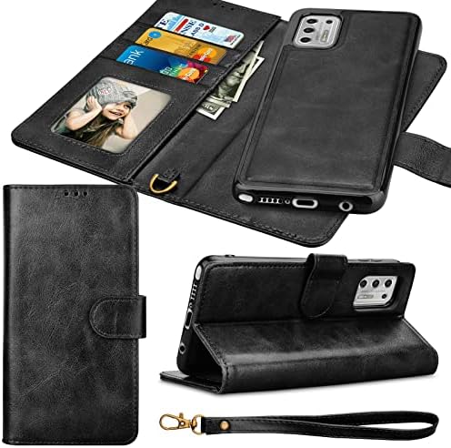 Чанта-портфейл Tekcoo за Мото G Stylus 2021 4G, Веганская кожа Premium [RFID заключване] [Подвижна подвижна магнитна] Отделения за кредитни карти за самоличност, Калъф за носене, фл?