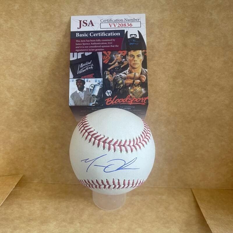 Мат Олсън Атланта Брэйвз С Автограф от М. Л. Бейзбол Jsa Vv20836 - Бейзболни топки с автографи