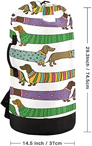 Забавна Мультяшная Дълга Чанта за дрехи с кучета-Таксами, Голям Тежка Раница за дрехи с плечевыми ленти, Водоустойчива