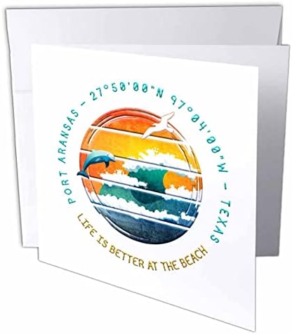 3дРоуз Порт-Аранзас, окръг Нуэсес, Тексас, подарък за летен отдих - Поздравителни картички (gc-374060-2)