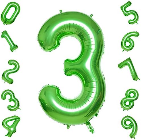 Зелени 3 Въздушни кълбо, 40-Инчов Балон От Фолио За Рожден Ден, Украса За Партита, Гелиевые Майларовые Цифрови