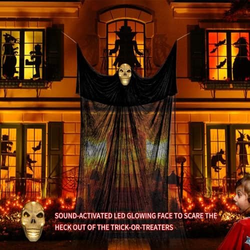 HXIZMY Хелоуин Висящи Украшения от Духове къща, 12,3 Подножието Страшно Подвесная Събирай с led Светещи очи