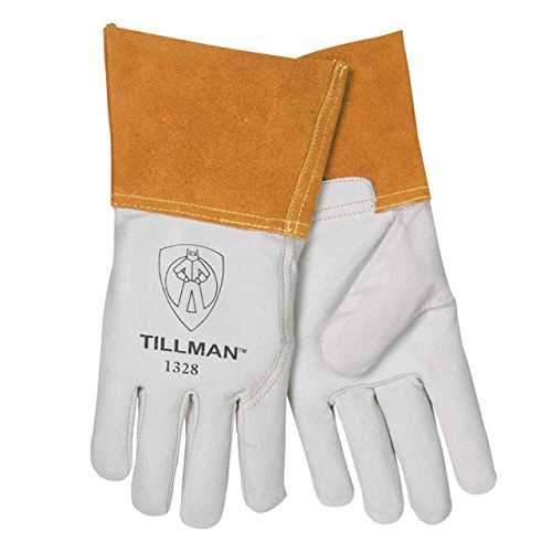 Ръкавици TIG-заварчици Джон Tillman X-Large 13 Pearlescent със златен покрив от коза кожа, без подплата, с маншет