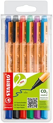 STABILO екологично чиста писалка за означения GREENpoint с влакнести фитил - опаковка от 6 различни цвята
