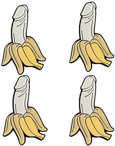 Скъпа Раница, 1 комплект 4 бр., Творчески Брошки във формата на банан, Декори за ергенско парти (Различни цветове)