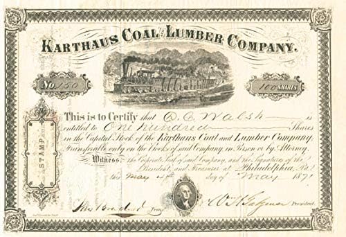 Karthaus Coal and Lumber Co. Склад сертификат
