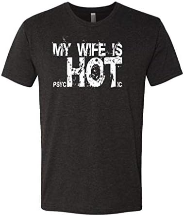 Жена ми горещо Психопатка - един Забавен Подарък, С Кляпом в Устата - Мъжки Памучен тениска