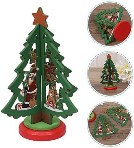BESTOYARD Украса За Дома Дървена Настолна Коледно Дърво DIY Мини Коледно Дърво за Украса От Бор Коледен Празник