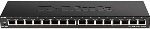 Комутатор D-Link Ethernet, 16-port Gigabit тънък switch Plug and Play, Unmanaged, Метален корпус, Безшумен дизайн