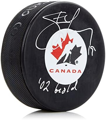 Екипът на Стив Айзермана Канада е подписала хокей шайба 02 Златни българия - за Миене на НХЛ с автограф