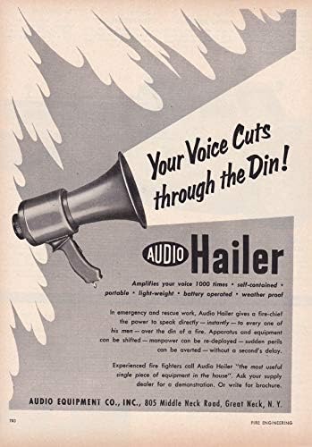 1955 Оригиналната Журнальная Печатна реклама, Аудио-Хайлер Пожарникар Мегафон