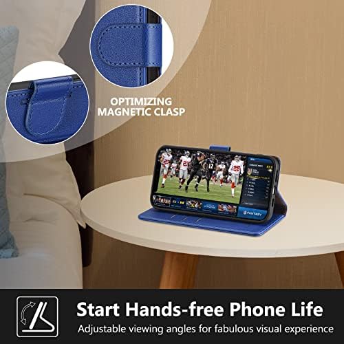 CORCUS Чанта-портфейл за iPhone 14 Pro Max с притежателите на карти-Защитни Капаци с RFID заключване, Сгъваеми