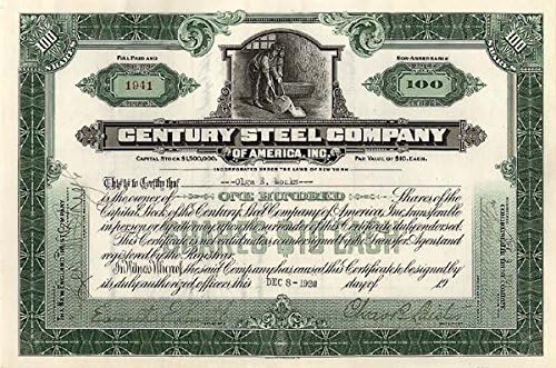Century Steel Co of America, Inc. - Сертификат на склад