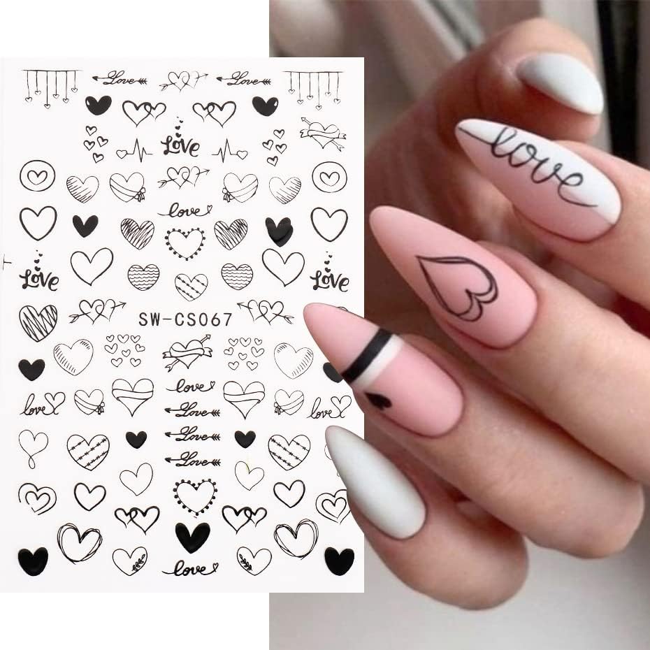 9 Листа Стикери за Дизайн на ноктите, за Свети Валентин, Стикери, Самозалепващи Pegatinas Uñas, Модел От Цветове